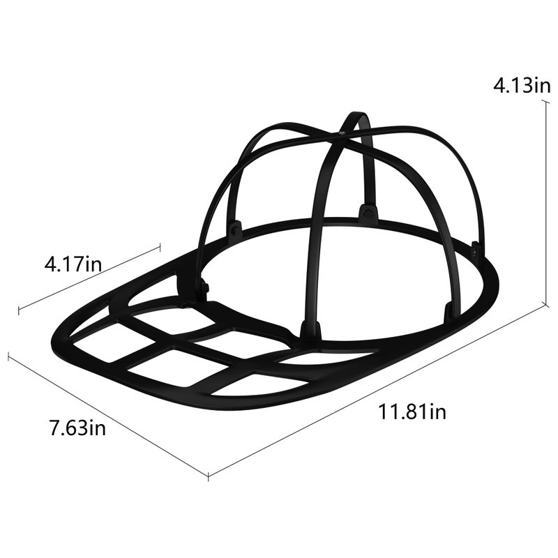 LONGD Hat Washer Cage for Baseball Caps  Sturdy Cleaning Protector with Frame Cage and Laundry Bag  Washing Machine Safe Hat Cleaner and Organizer  Suitable for Adult and Kids' Caps - 1-Pack Black - Image 5